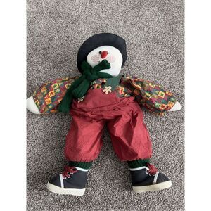 Vintage stuffed snowman shelf sitter